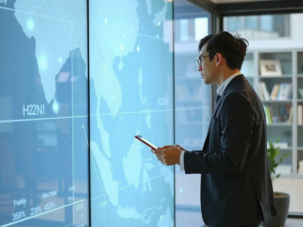 Professional reviewing regional data nodes